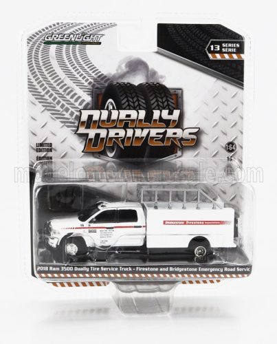 Greenlight - DODGE RAM 3500 DOUBLE CABINE FIRESTONE AND BRIDGESTONE EMERGENCY ROAD 2018 WHITE