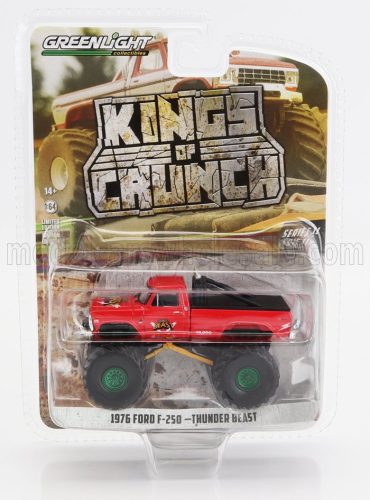 Greenlight - FORD USA F-250 PICK-UP BIGFOOT MONSTER TRUCK THUNDER BEAST 1976 - GREEN WHEELS RED