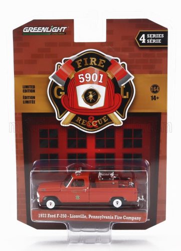 Greenlight - FORD USA F-250 PICK-UP PENNSYLVANIA FIRE ENGINE 1972 ORANGE