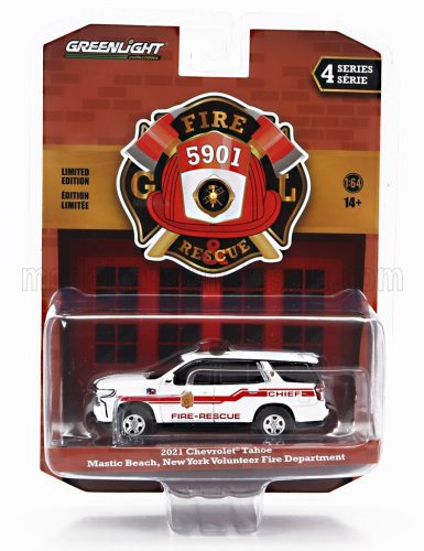 Greenlight - CHEVROLET TAHOE MASTIC BEACH FIRE ENGINE 2021 WHITE RED