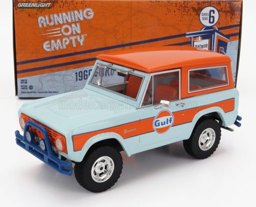 Greenlight - FORD USA BRONCO OPEN GULF 1966 LIGHT BLUE ORANGE