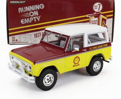 Greenlight - FORD USA BRONCO SHELL OIL 1977 YELLOW RED WHITE