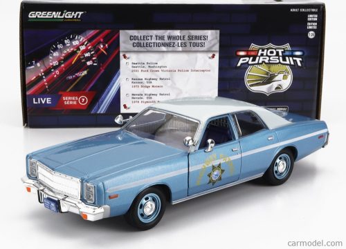 Greenlight - Plymouth Fury Nevada Highway Patrol Police 1978 Light Blue