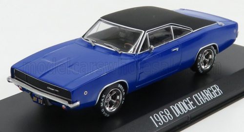 Greenlight - DODGE CHARGER DENNIS GUILDER'S CAR 1968 - CHRISTINE LA MACCHINA INFERNALE BLUE BLACK