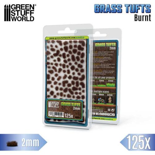 Green Stuff World - Static Grass Tufts 2 mm - Burnt Brown (125 pcs.)