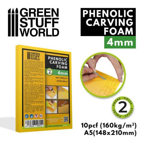 Green Stuff World - Phenolic Carving Foam 4mm - A5 size