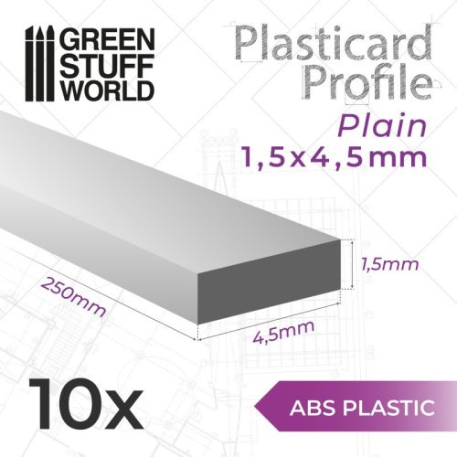 Green Stuff World - ABS Plasticard - Profile PLAIN 4.5mm