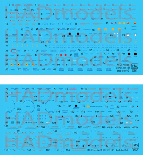 HAD models - MiG-29 Russian full stencil duble sheet