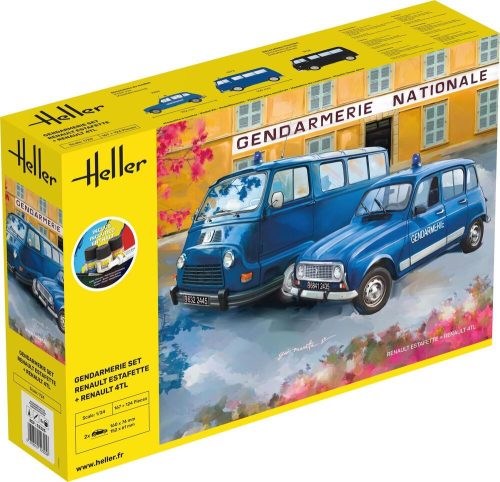 Heller - STARTER KIT Gendarmerie Set Renault Estafette + Renault 4TL