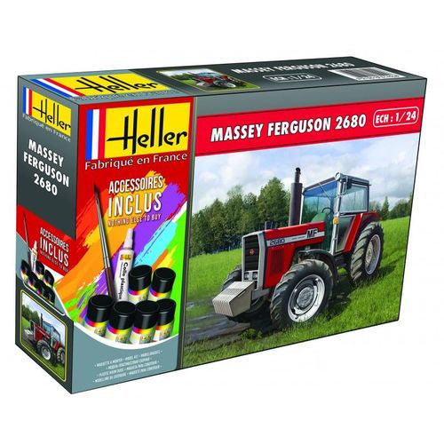 Heller - STARTER KIT Massey-Ferguson 2680, mit Farbe, Kleber, Pinsel