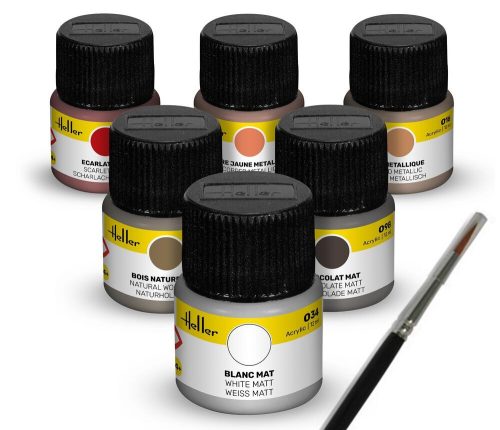 Heller - Colour Set Sailing Ships Acrylic 6 x 12 ml + Brush