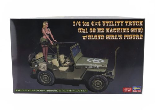 Hasegawa - JEEP WILLYS MB U.S 1/4 TON 4X4 MILITARY UTILITY TRUCK MACHINE GUN WITH BLOND GIRL FIGURE 1942 /