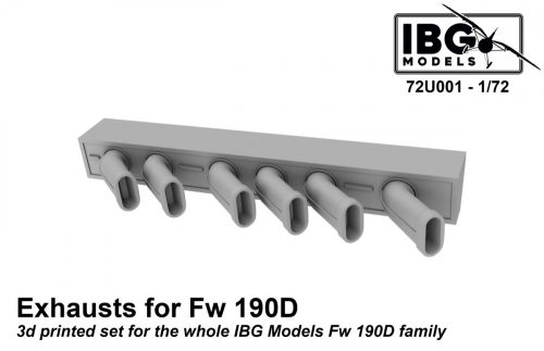 IBG - 1/72 Exhausts for Fw 190D family - 3d Printed Upgrade Set