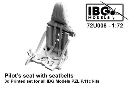 IBG - 1/72 PZL P.11c Pilot's seat with seatbelts (3d printed set)