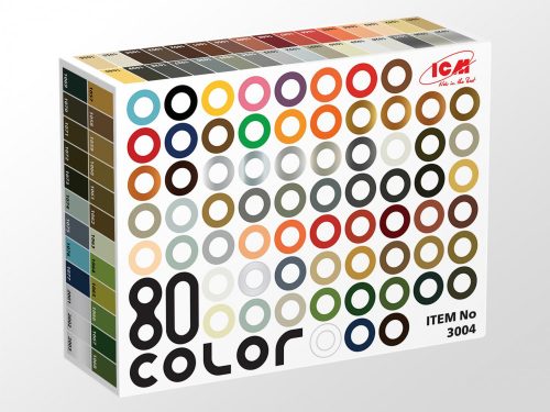 ICM - Acrylic paint set 80 pcs (77 color + 3 varnishes) 80 x 12 ml