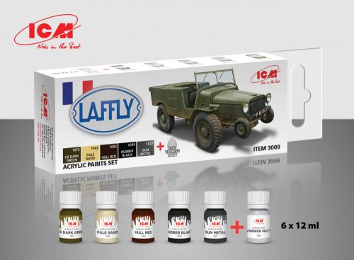 ICM - Acrylic paint set for Laffly V15T and French vehicles 6  12 ml