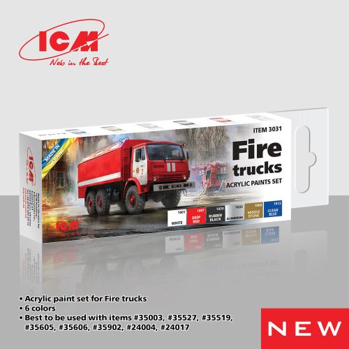 ICM - Acrylic paint set for Fire trucks 6 ? 12 ml