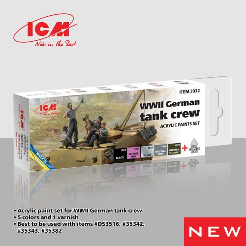 ICM - Acrylic paint set for WWII German tank crew 6 ? 12 ml