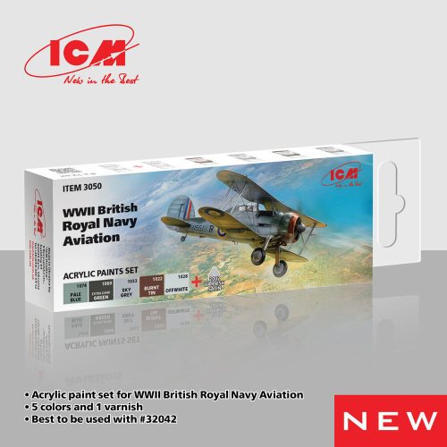 ICM - Acrylic Paint Set for WWII British Naval Aviation  6 x12 ml