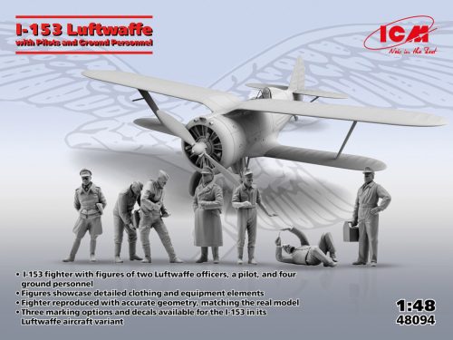 ICM - 1:48 ICM I-153 with Luftwaffe Pilots and Ground Personnel