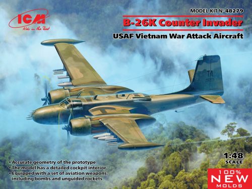 ICM - B-26K Counter Invader, USAF Vietnam War Attack Aircraft