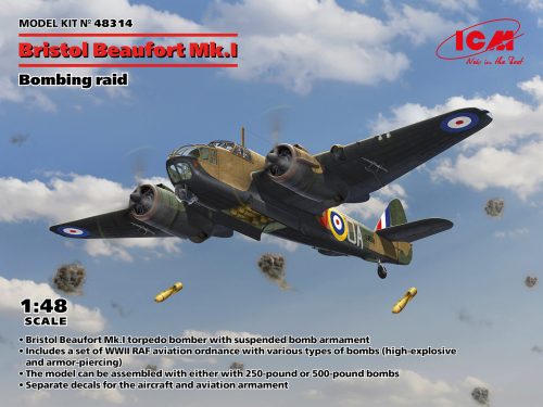 ICM - 1:48 ICM Bristol Beaufort Mk.I. Bombing raid