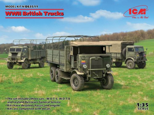 ICM - WWII British Trucks (Model W.O.T. 6, Model W.O.T. 8, Leyland Retriever General Service)