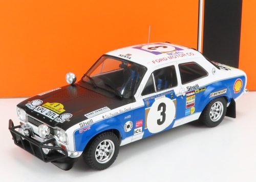 Ixo-Models - FORD ENGLAND ESCORT MKI RS 1600 (night version) N 3 RALLY SAFARI 1973 V.PRESTON - B.SMITH WHITE BLUE BLACK