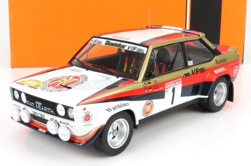 Ixo-Models - FIAT 131 ABARTH N 1 RALLY HUNSRUCK 1980 W.ROHRL - C.GEISTDOERFER WHITE BLACK RED