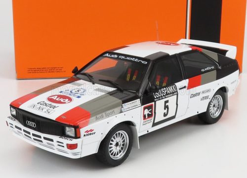 Ixo-Models - AUDI QUATTRO N 5 RALLY 1000 LAKES 1982 S.BLOMQVIST - B.CEDERBERG WHITE GREY RED