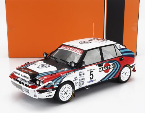 Ixo-Models - LANCIA DELTA INTEGRALE 16V MARTINI (night version) N 5 2nd RALLY SAFARI 1990 JUHA KANKKUNEN - JUHA PIIRONEN WHITE BLUE RED