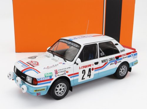 Ixo-Models - SKODA 130L (night version) N 24 RALLY MONTECARLO 1987 John HAUGLAND - PETTER VEGEL WHITE LIGHT BLUE