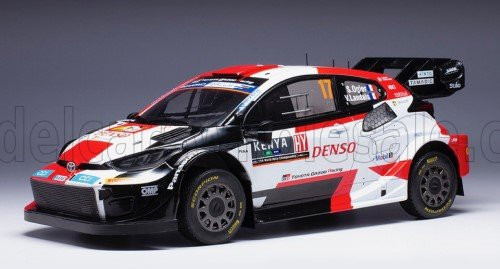 Ixo-Models - TOYOTA YARIS GR HYBRID RALLY1 TEAM TOYOTA GAZOO RACING WRT N 17 WINNER RALLY SAFARI 2023 SEBASTIAN OGIER - VINCENT LANDAIS WHITE RED BLACK