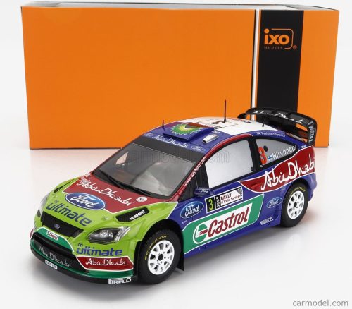 Ixomodels - Ford England Focus Rs Wrc09 N 3 2Nd Rally Sardinia Italy 2009 M.Hirvonen - J.Lehtinen Blue Red Green