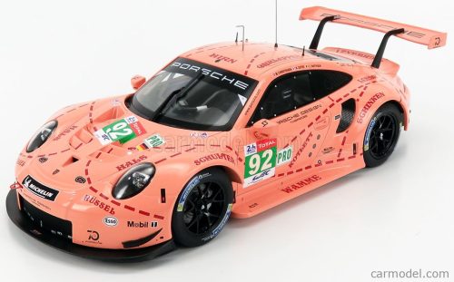 Ixomodels - Porsche 911 991 Rsr Team Porsche Gt N 92 Winner Lmgte Pro Pink Pig Tribute 24H Le Mans 2018 M.Christensen - K.Estre - L.Vanthoor Pink