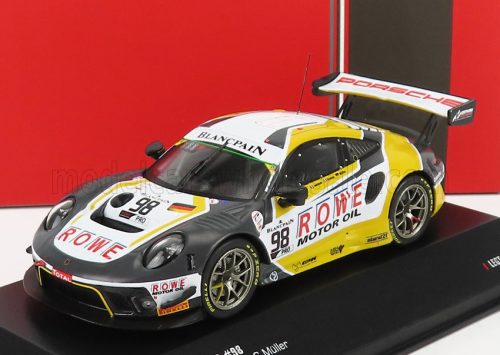 Ixo-Models - PORSCHE 911 991-2 GT3 R TEAM ROWE RACING N 98 5th 24h SPA 2019 S.MULLER - R.DUMAS - M.JAMINET GREY WHITE YELLOW