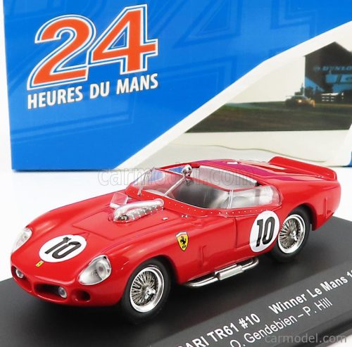 Ixo-Models - Ferrari Tri/61 3.0L V12 Team Sefac N 10 Winner 24H Le Mans 1961 O.Gendebien - P.Hill Red