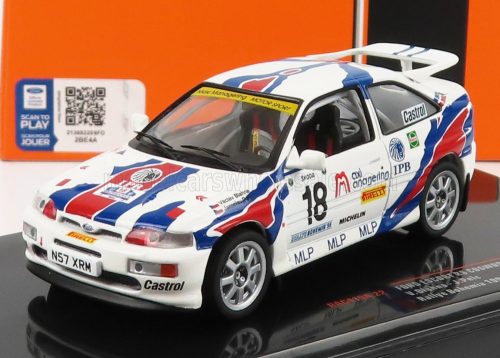 Ixo-Models - FORD ENGLAND ESCORT RS COSWORTH N 18 RALLY BOHEMIA 1996 V.BLAHNA - J.PELC WHITE BLUE RED