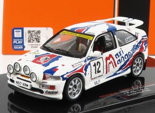 Ixo-Models - FORD ENGLAND ESCORT RS COSWORTH (night version) N 12 RALLY BARUM 1996 V.BLAHNA - I.HRUBY WHITE BLUE RED