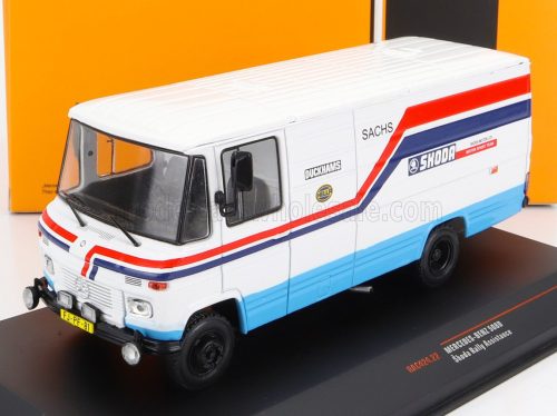 Ixo-Models - MERCEDES BENZ 508D VAN SKODA RALLY ASSISTANCE 1984 WHITE LIGHT BLUE