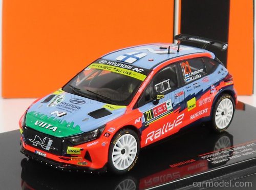 Ixo-Models - Hyundai I20 N Rally2 Team Hyundai Motorsport N 21 Winner Wrc2 Rally Ypres 2021 J.Huttunen - M.Lukka Light Blue Red Green