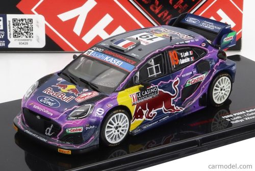 Ixo-Models - Ford England Puma Rally1 Red Bull Team Ford World Rally M-Sport N 19 Winner Rally Montecarlo 2022 S.Loeb - I.Galmiche Purple Yellow Red