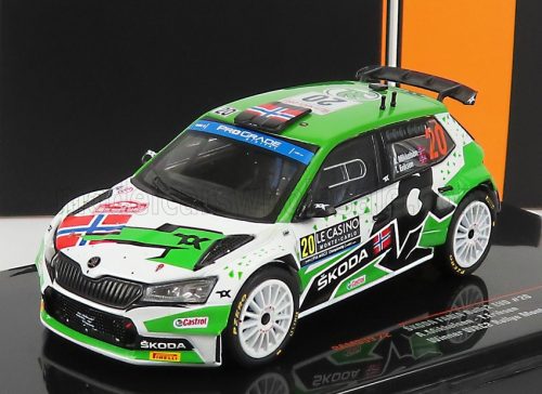 Ixo-Models - SKODA FABIA RALLY2 EVO N 20 RALLY MONTECARLO 2022 A.MIKKELSEN - E.TORSTEIN GREEN WHITE BLACK