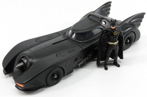 Jada - BATMAN BATMOBILE MOVIE 1989 WITH BATMAN FIGURE MATT BLACK