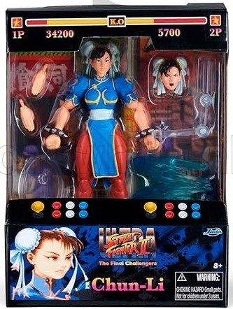 Jada - FIGURES CHUN-LI - ULTRA STREET FIGHTER II - THE FINAL CHALLENGERS - CM. 15.5 - ACTION FIGURE RED BLUE WHITE