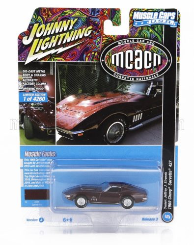 Johnny Lightning - CHEVROLET CORVETTE 427 COUPE 1969 BORDEAUX