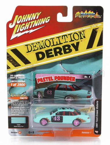 Johnny Lightning - FORD USA CROWN VICTORIA N 43 DEMILITION DERBY 1997 LIGHT BLUE BLACK