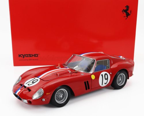 Kyosho - FERRARI 250 GTO 3.0L V12 COUPE TEAM PIERRE NOBLET N 19 2nd 24h LE MANS 1962 J.GUICHET - P.NOBLET RED WHITE BLUE