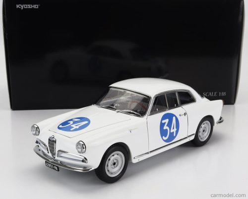 Kyosho - Alfa Romeo Giulietta Sv Sprint Veloce N 34 Targa Florio 1960 "Emanuele" - "Aldebaran" (Checco D'Angelo) White