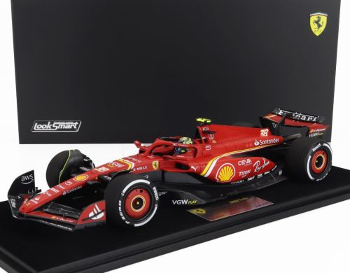 LookSmart - FERRARI F1  SF-24 TEAM SCUDERIA FERRARI N 38 7th SAUDI ARABIA GP 2024 OLIVER BEARMAN - CON VETRINA - WITH SHOWCASE RED BLACK